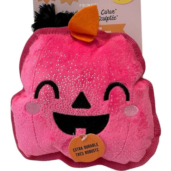 Pink Pumpkin Dog Toy NWT Halloween Fall Puppy Pet Gift Sparkle - Picture 1 of 6